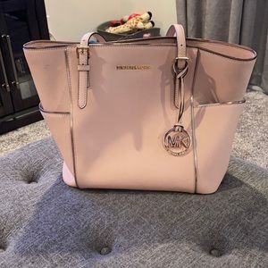 Pink Michael Kors light pink and gold purse